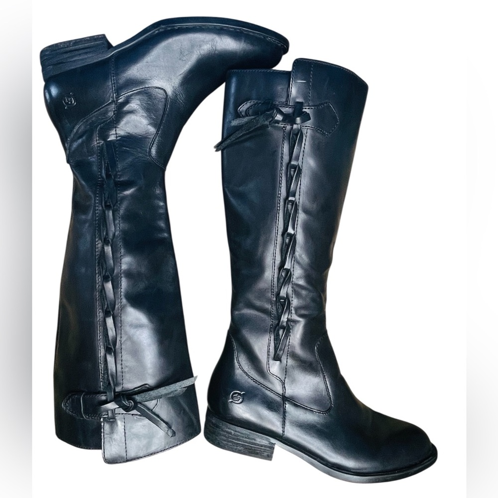 Born Women’s Size 7.5M Cook Tall Riding Black Leather Boots Knee-High - Picture 4 of 9